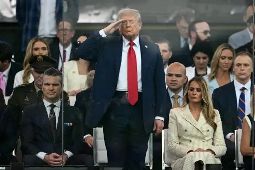 President Trump, First Lady Melania, defence secretary Pete Hegseth attend military parade