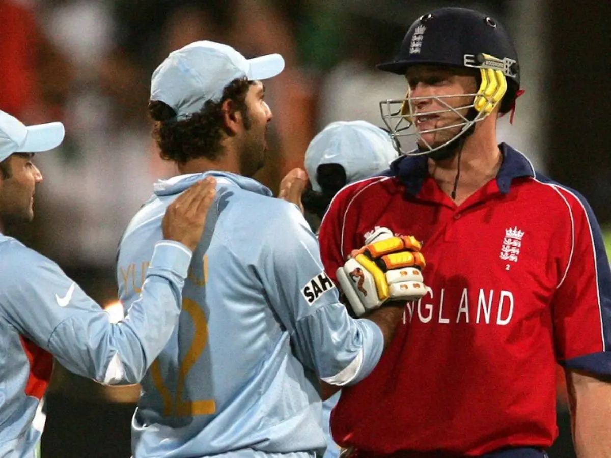 4. Yuvraj Singh and Andrew Flintoff