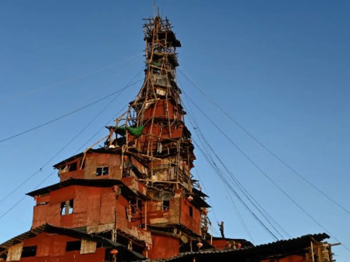 Chinese man fights to keep his 10-storey pyramid house held down with ropes deemed unsafe