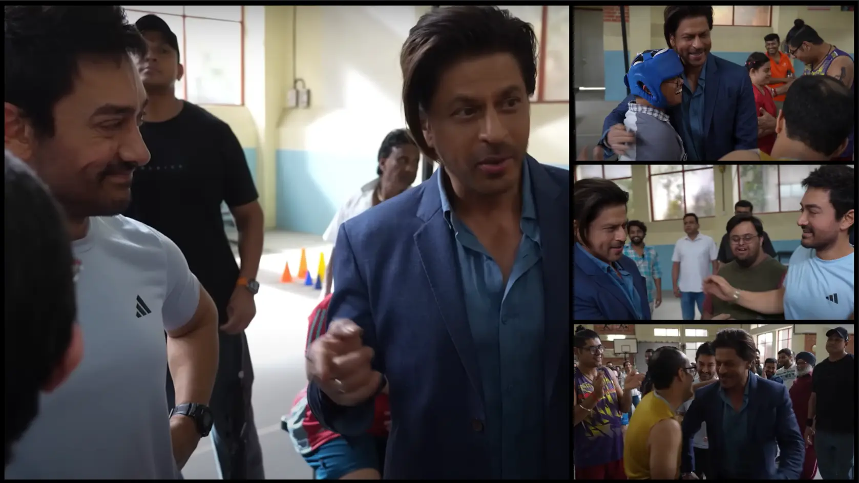 Sitaare Zameen Par: Shah Rukh Khan surprises the cast and hugs Aamir Khan|Watch