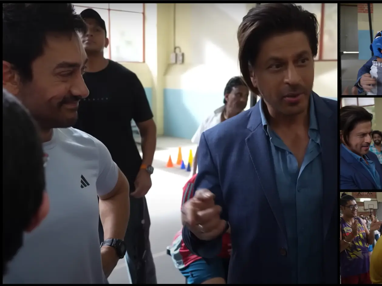Sitaare Zameen Par: Shah Rukh Khan surprises the cast and hugs Aamir Khan|Watch