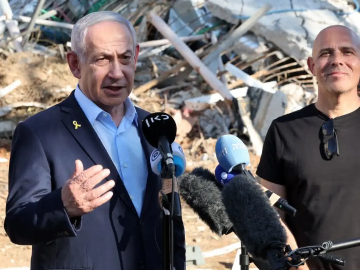 Israeli PM Netanyahu calls Iran 'evil' as he tours site of missile strike