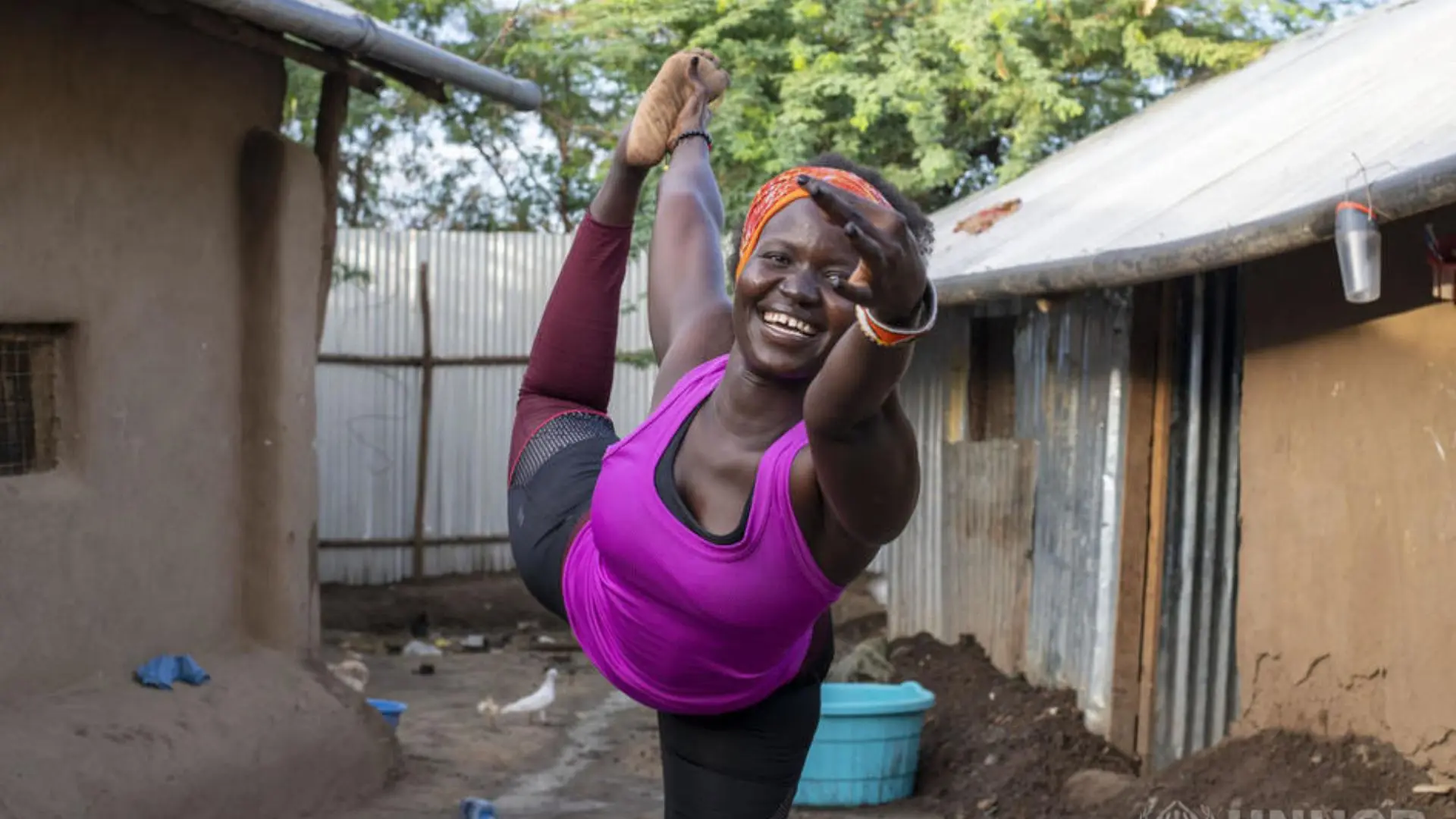 Yoga in Refugee camp