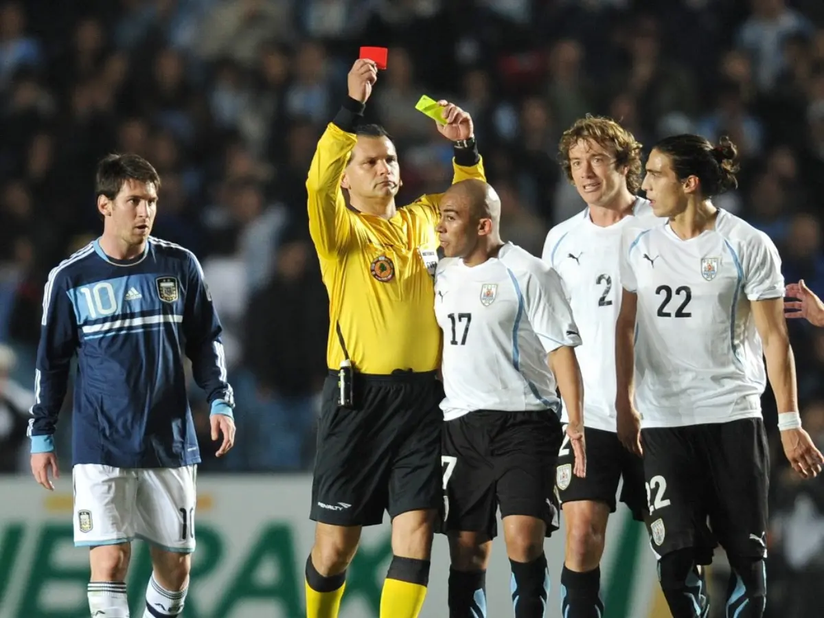 3. Red card on international debut