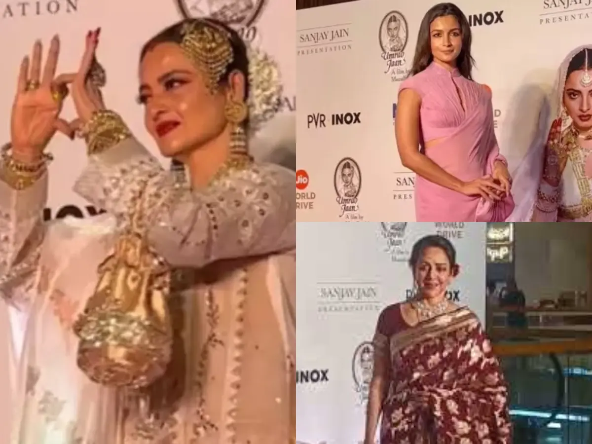 Umrao Jaan Re-release: Rekha hosts grand premiere at Mumbai, joined by Hema Malini, Alia Bhatt and others