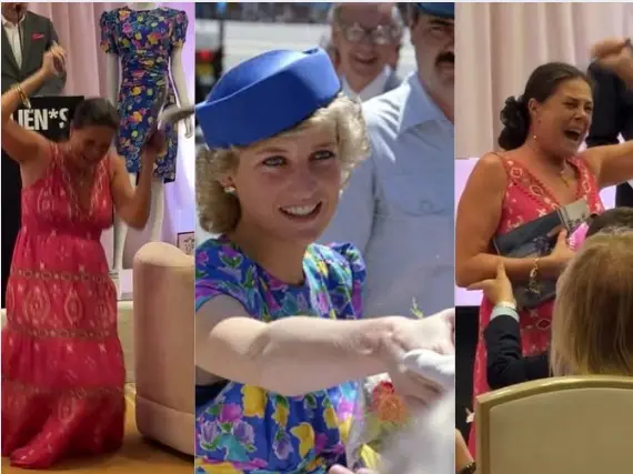 Woman 'jumps, faint and shouts' after winning Princess Diana's iconic 'Caring Dress' Woman 'jumps, faint and shouts' after winning Princess Diana's iconic 'Caring Dress'