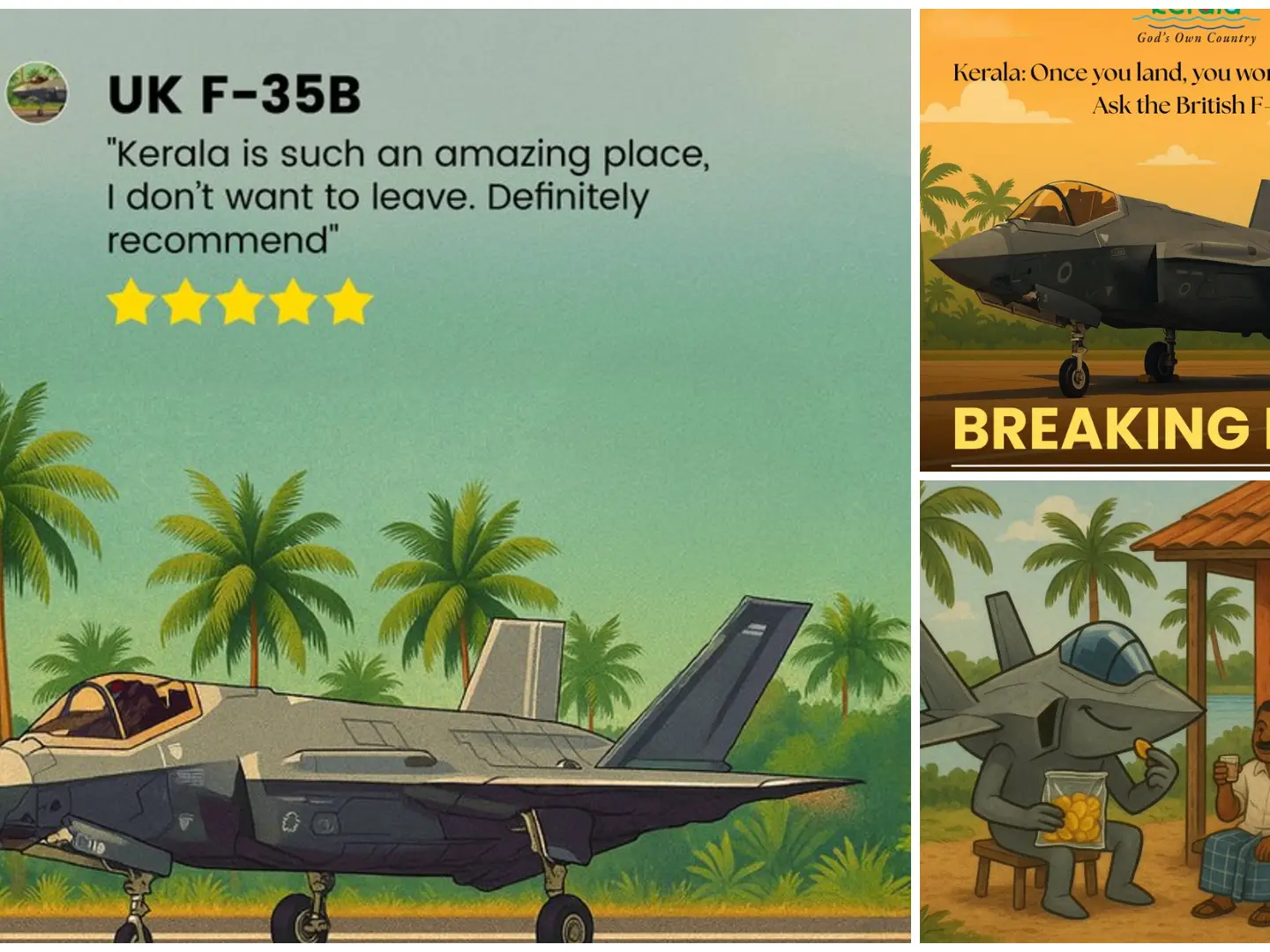 F-35 says 'don't want to leave' Kerala in tourism dept's tongue-in-cheek social media post on stranded UK fighter jet, meme fest follows F-35 says 'don't want to leave' Kerala in tourism dept's tongue-in-cheek social media post on stranded UK fighter jet, meme fest follows