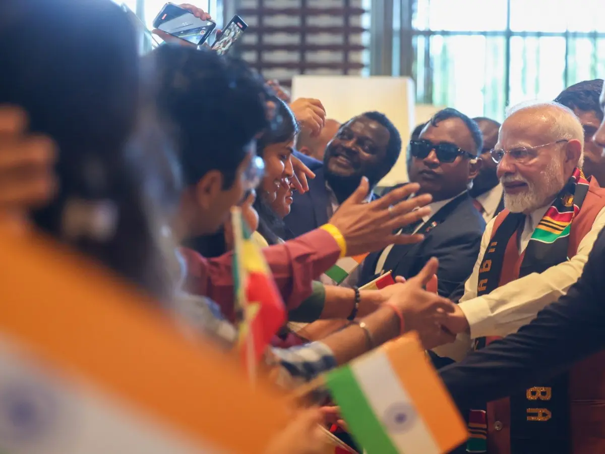 Grand welcome for PM Modi