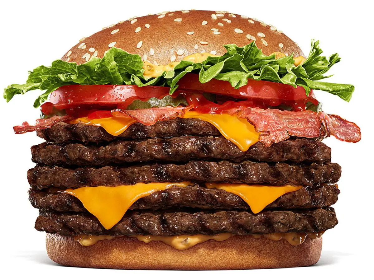 Would you eat this 1,900 calorie 'Baby Body' burger with 5 patties and zero chill Would you eat this 1,900 calorie 'Baby Body' burger with 5 patties and zero chill