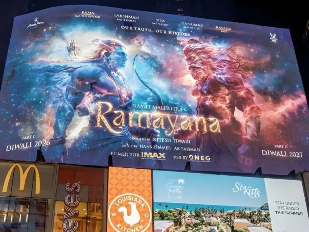 Ramayana: Ranbir Kapoor-Sai Pallavi-Yash starrer goes global! Poster lights up at NYC's Times Square after India launch