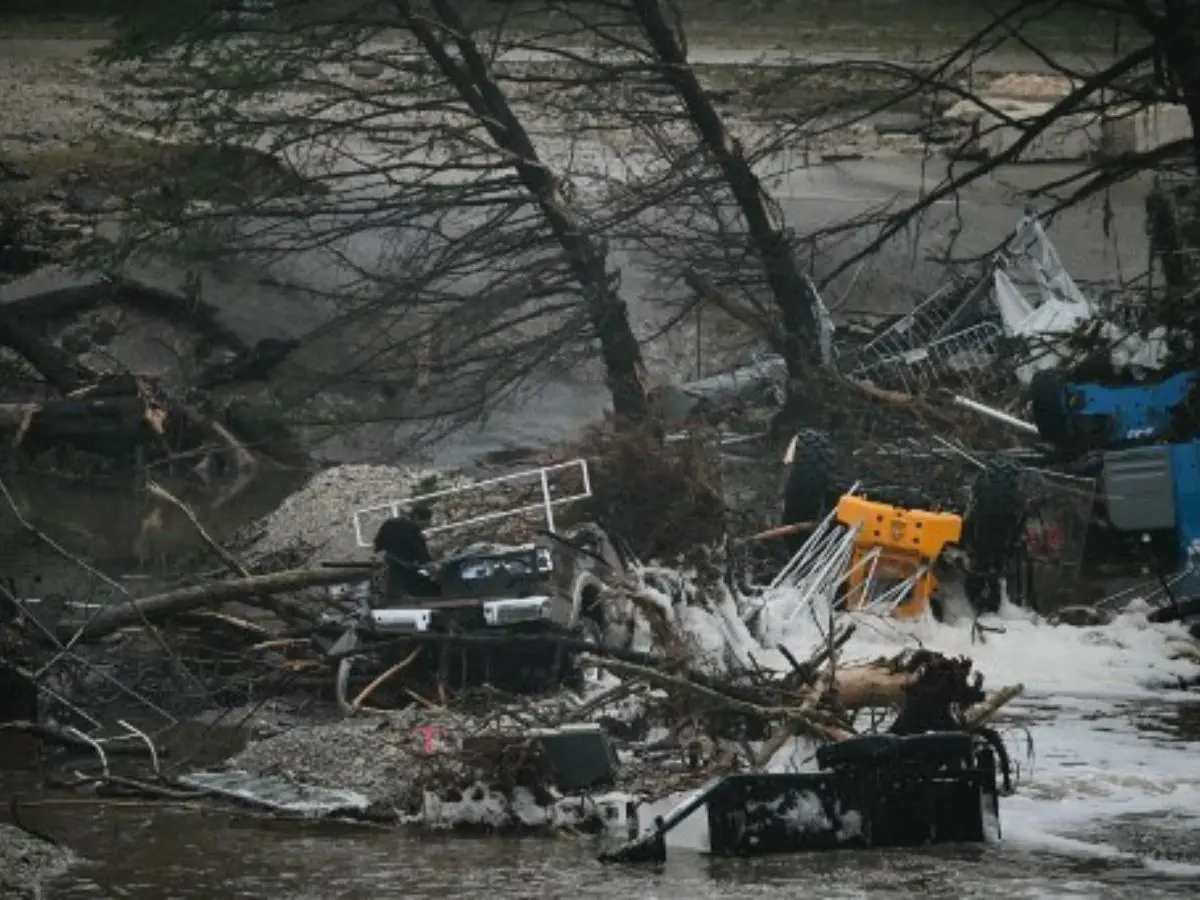 'We hung on to the bush until we got rescued': Home swept away in Texas flood
