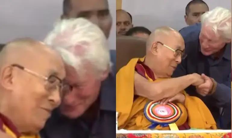 Hollywood actor Richard Gere seeks blessings from Dalai Lama at his 90th birthday | Watch
