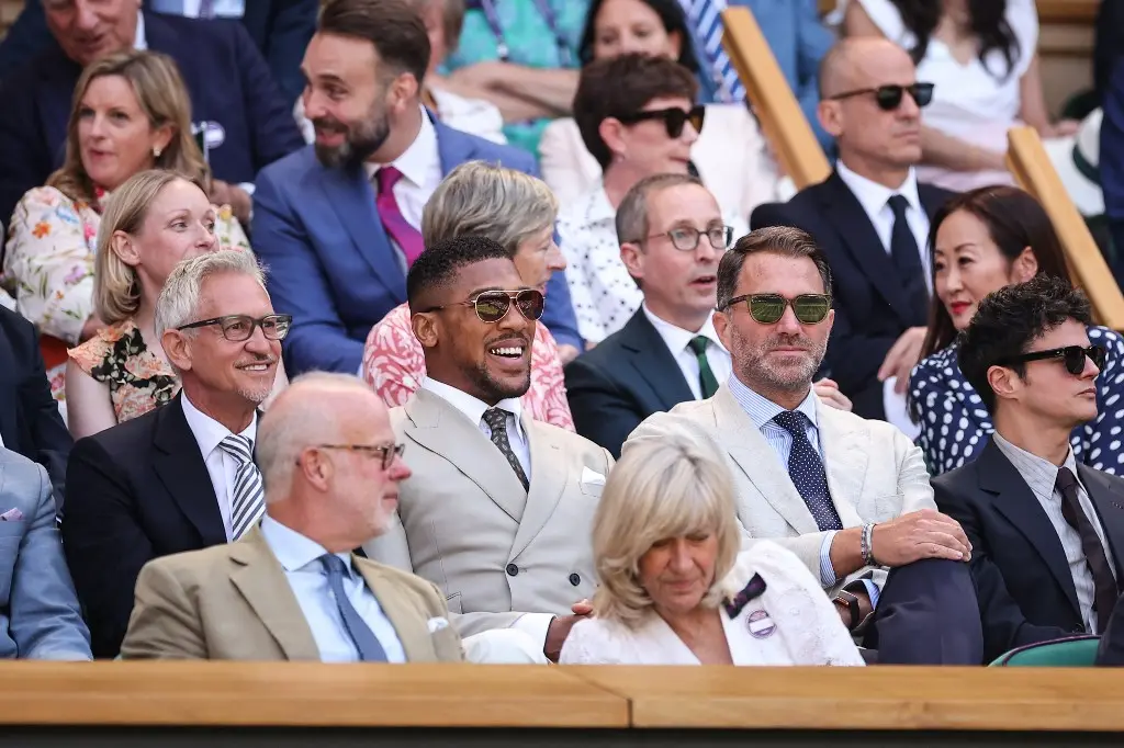 Gary Lineker, Anthony Joshua and Eddie Hearn
