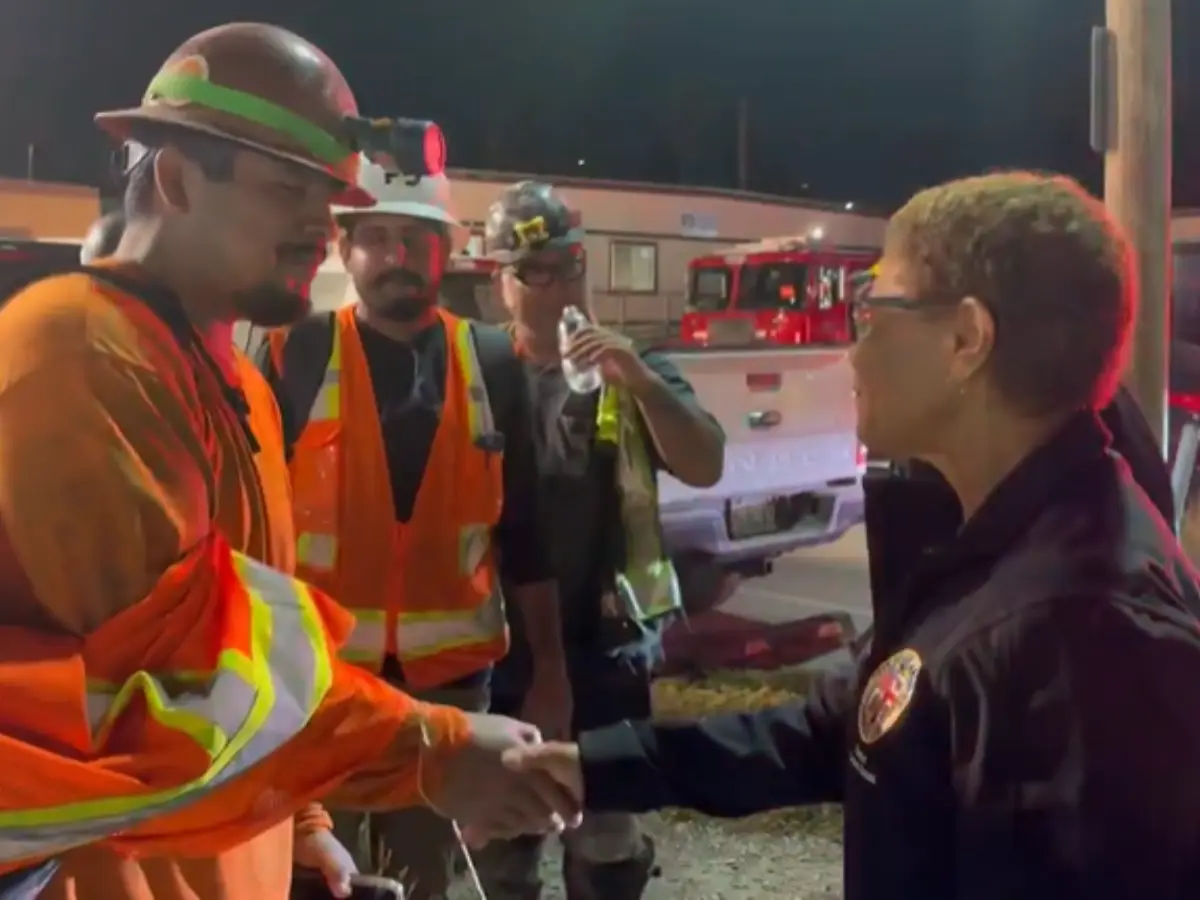 'True heroes': LA mayor lauds first responders for rescuing all workers trapped in tunnel