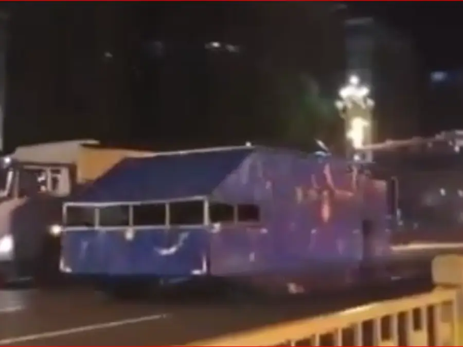 Four mystery vehicles under blue boxes seen in China. They could be secret military...