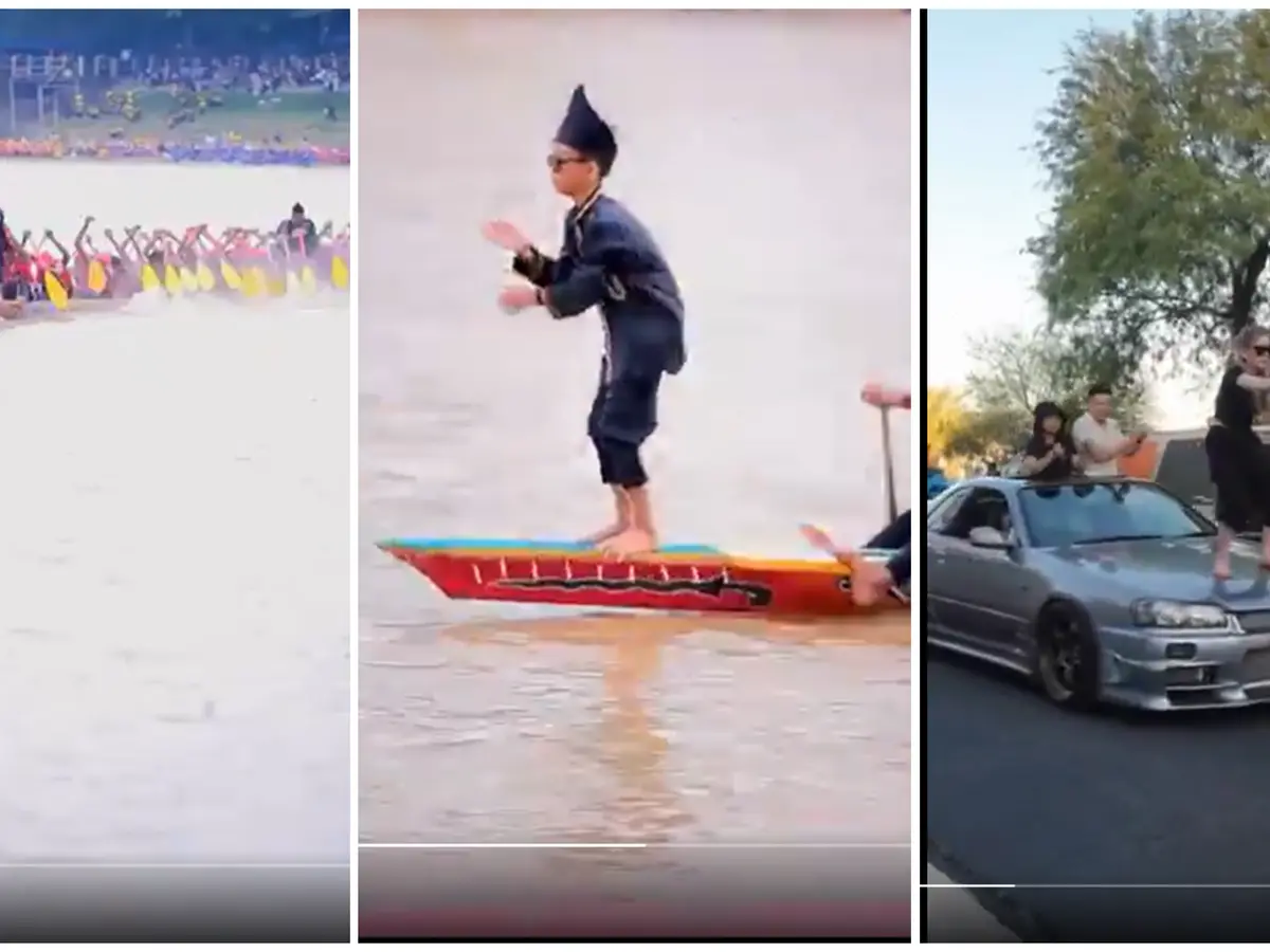 Aura Farming An Indonesian Kid Made Some Cool Moves During A Boat Race