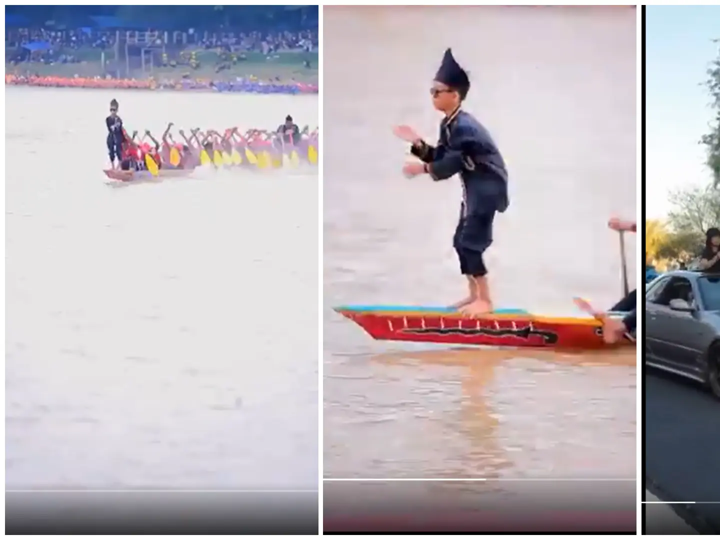 Aura farming: An Indonesian kid made some cool moves during a boat race, and internet is dancing