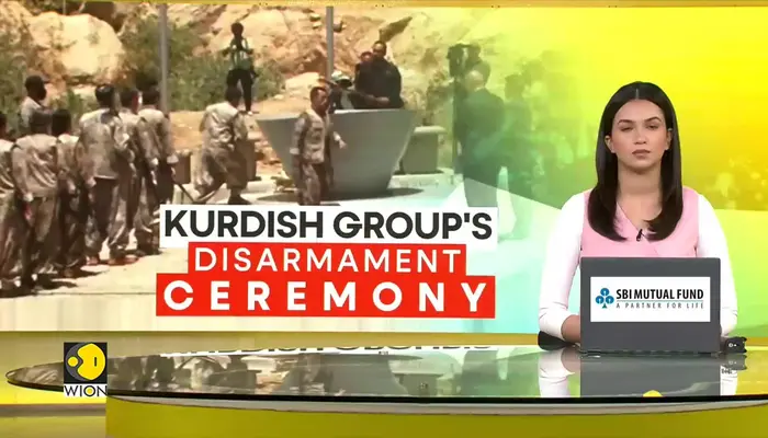 PKK disarmament ceremony in northern Iraq, hope for peace after Kurdish insurgency in Turkey 