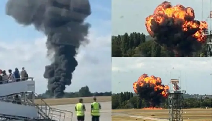 Massive fireball, thick black smoke: 5 images show horrific plane crash at London's Southend Airport immediately after takeoff