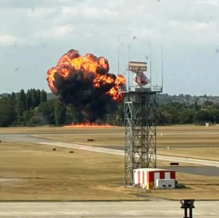 Pilots waved at children: Family watched Beech B200 Super King Air burst into flames at London's Southend Airport