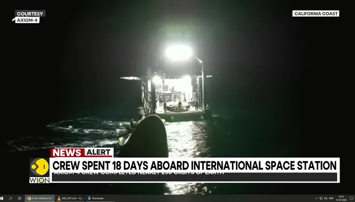 Axiom-4 Crew Splashdown: live images emerge | Crew spent 18 days aboard in ISS 