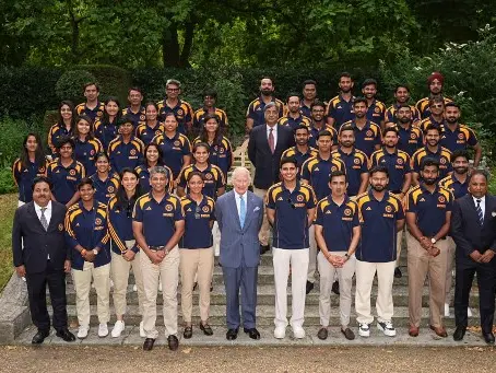 WATCH-King Charles III interacts with India's men and women cricket team players WATCH-King Charles III interacts with India's men and women cricket team players