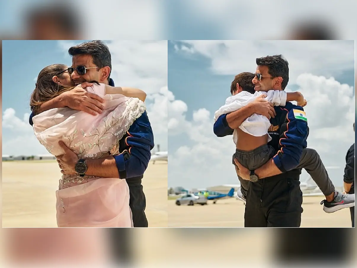 Indian astronaut Shubhanshu Shukla reunites with family after ISS return, pics strike emotional chord