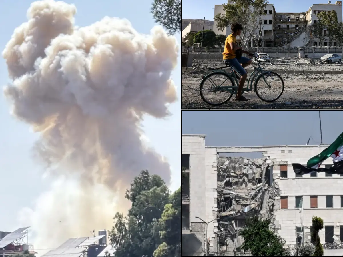 Shattered buildings, black smoke and another Israeli war: THESE PICS capture aftermath of Israel's strikes on Syria