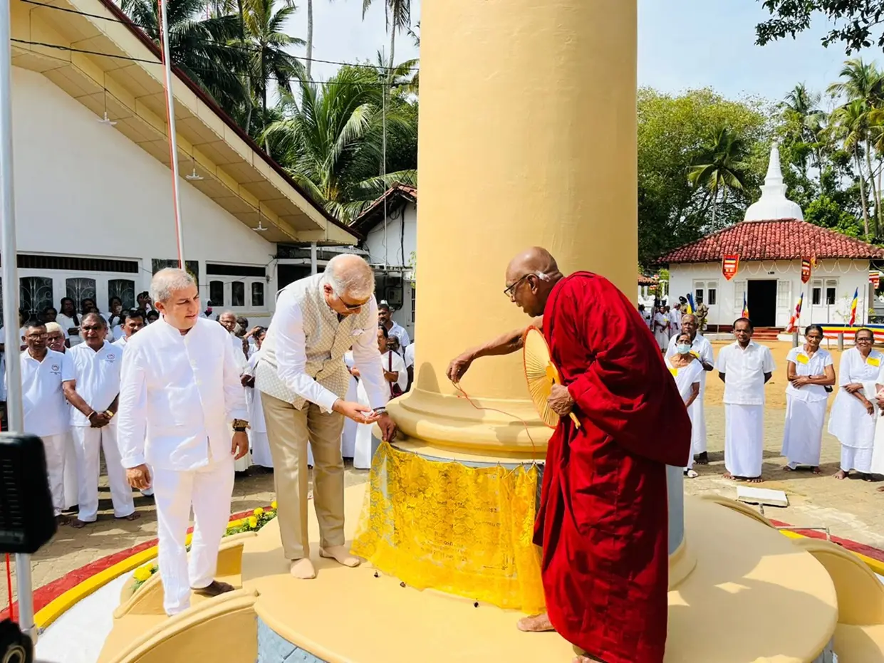 Replica of Ashoka Pillar unveiled at Buddhist temple in Waskaduwa, Sri Lanka Replica of Ashoka Pillar unveiled at Buddhist temple in Waskaduwa, Sri Lanka