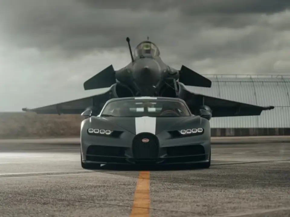 A Bugatti owner tried racing an F-16 fighter jet and then this happened...