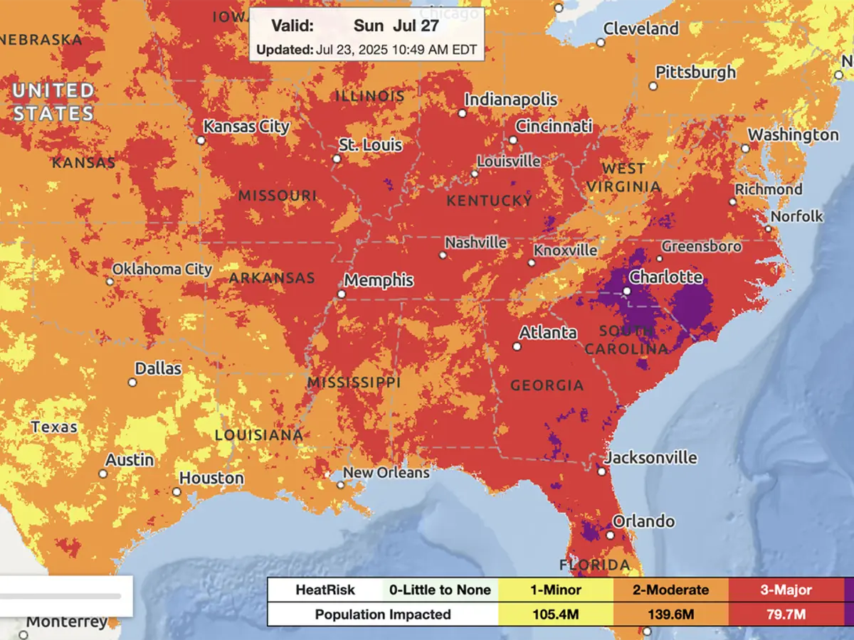 Heat Dome Fuels Extreme Temperatures Across Eastern US