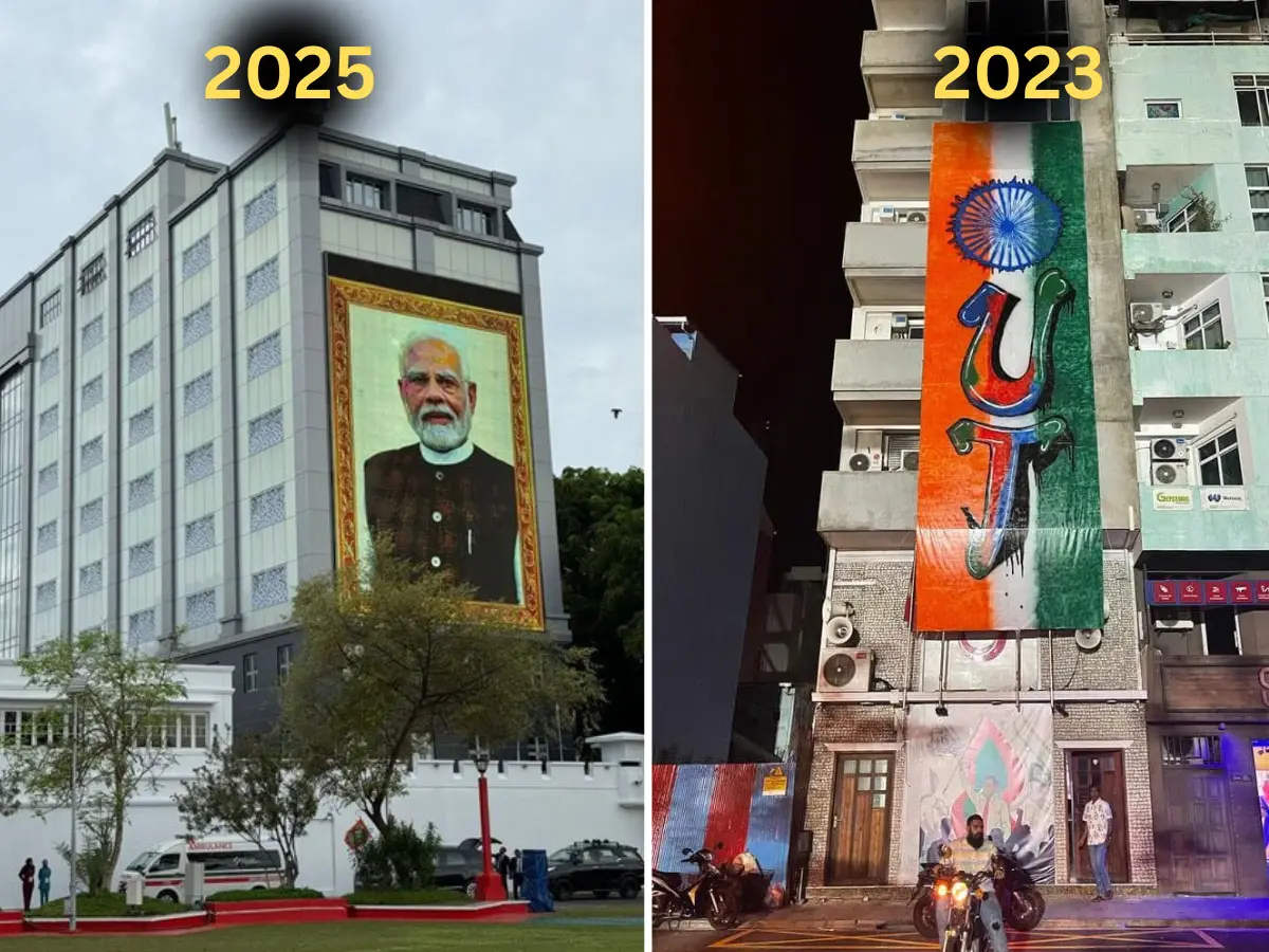 From 'India out' to Modi in Male: These 2 posters narrate a tale of India-Maldives ties over time