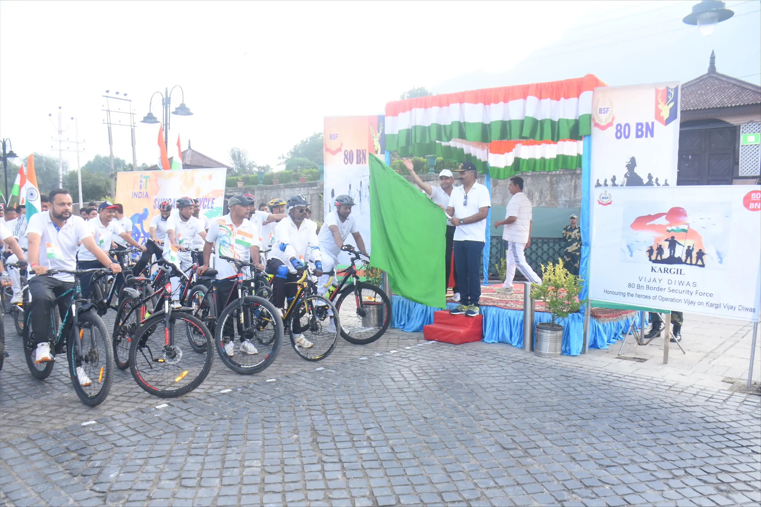 BSF Kashmir frontier organises mega cycle rally to celebrate Khelo India Scheme’s Fit India Initiative, commemorate Kargil Vijay Diwas