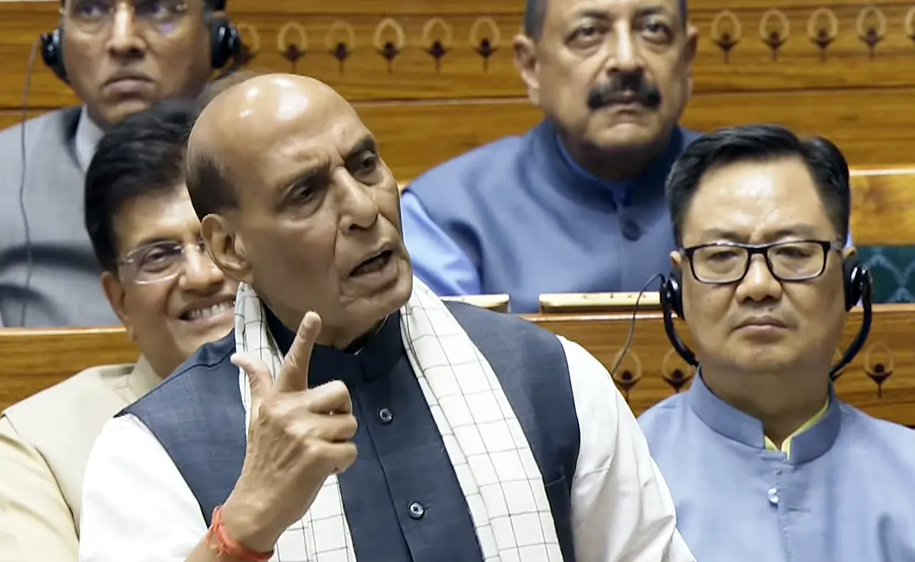 Indian defence minister Rajnath Singh's 'feeding milk to snakes' jibe at Oppn amid Operation Sindoor debate. What he said