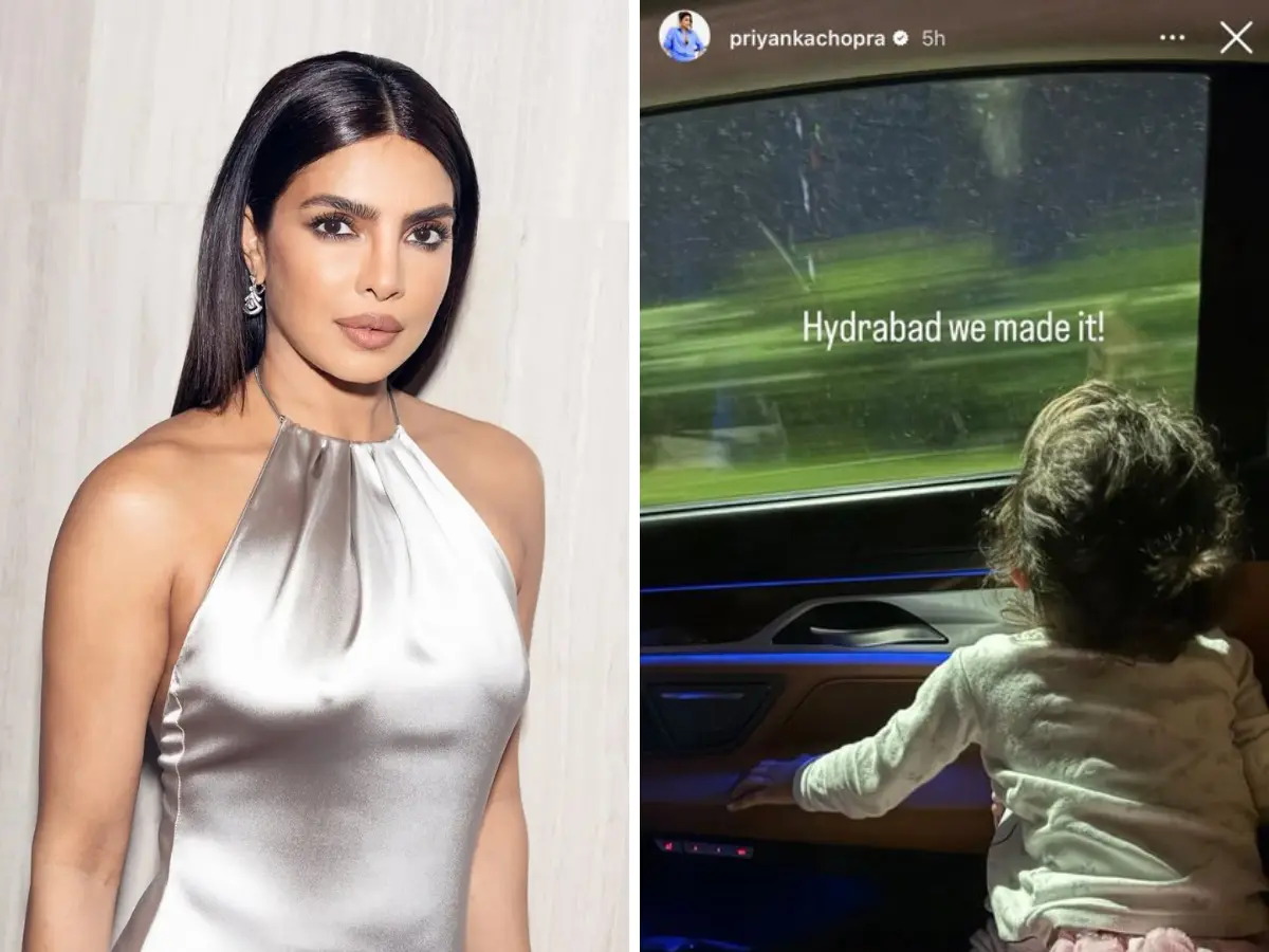 Priyanka Chopra reaches Hyderabad with daughter Malti, shares sweet photos Priyanka Chopra reaches Hyderabad with daughter Malti, shares sweet photos