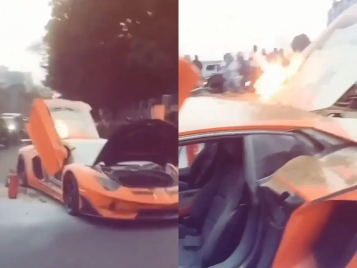 Viral video shows flames erupting from Lamborghini worth $1.1 million in Bengaluru | WATCH
