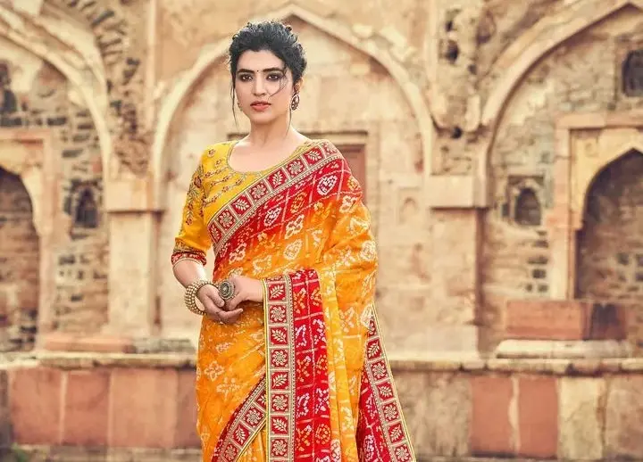 4.The Joyful Bandhani Saree