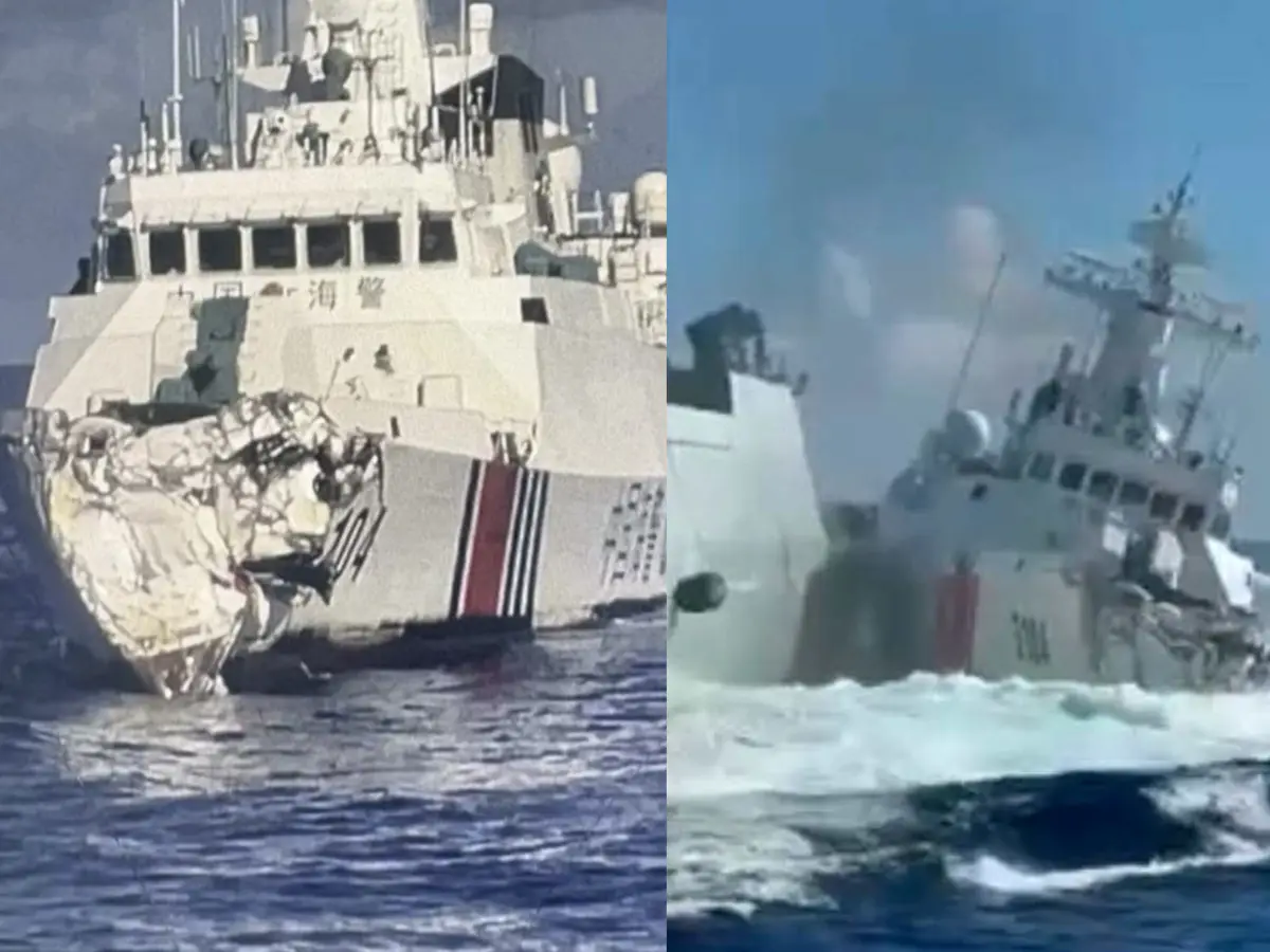 Chinese warship crashes into own coast guard vessel while chasing ...