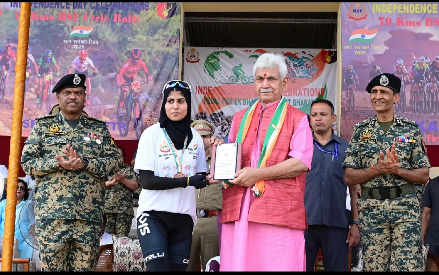 BSF organises 79 km cycle rally in Kashmir to commemorate 79th Independence Day