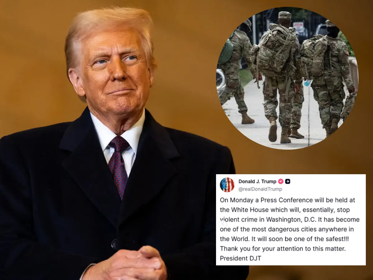 'Will be out 24/7': US National Guard troops seen on the streets of Washington DC after Trump's federal takeover