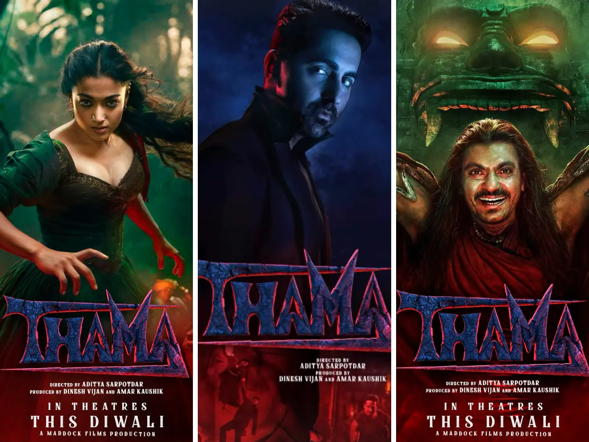 Thama: Ayushmann Khurrana, Rashmika Mandanna, Nawazuddin Siddiqui’s first looks from the film unveiled Thama: Ayushmann Khurrana, Rashmika Mandanna, Nawazuddin Siddiqui’s first looks from the film unveiled