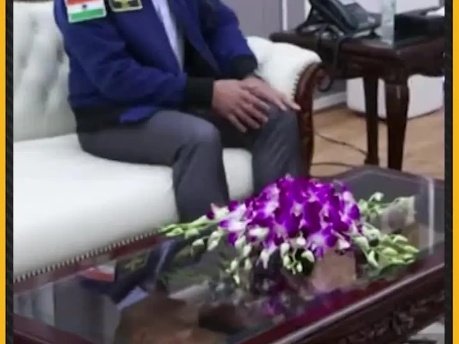 Astronaut Shubhanshu Shukla meets Defence Minister Rajnath Singh in Delhi