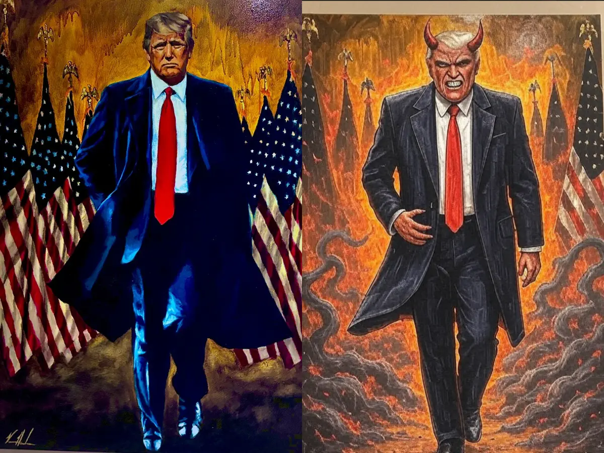 ‘Satanic’ Trump White House portrait sets internet on fire—netizens call it his most honest image yet, compare POTUS to Hitler