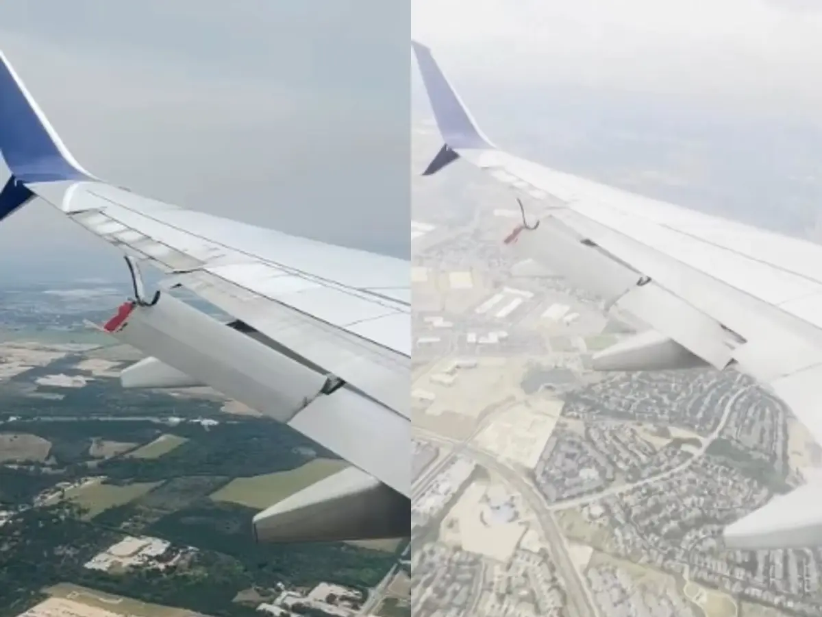Delta Boeing 737's wing chips off, dangles minutes before landing Delta Boeing 737's wing chips off, dangles minutes before landing