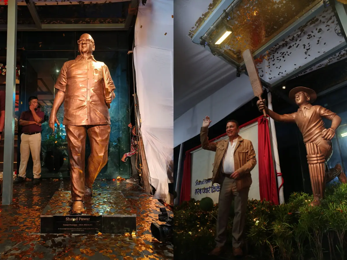 MCA honours former BCCI president Sharad Pawar, legendary cricketer Sunil Gavaskar with lifetime statues MCA honours former BCCI president Sharad Pawar, legendary cricketer Sunil Gavaskar with lifetime statues