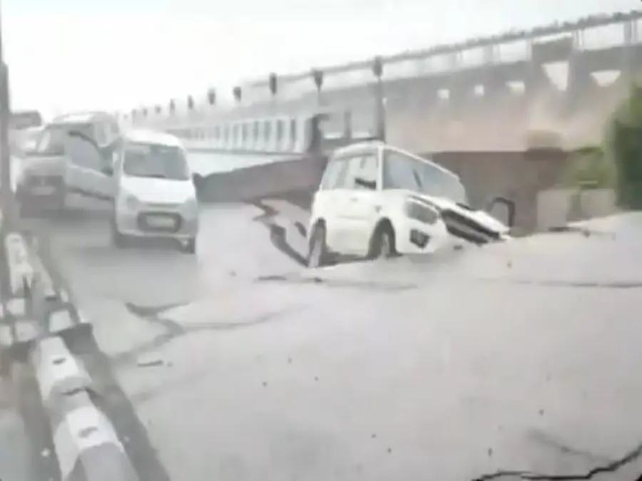 WATCH: Large portion of Tawi Bridge in Jammu caves in, cars sink as people run to safer places