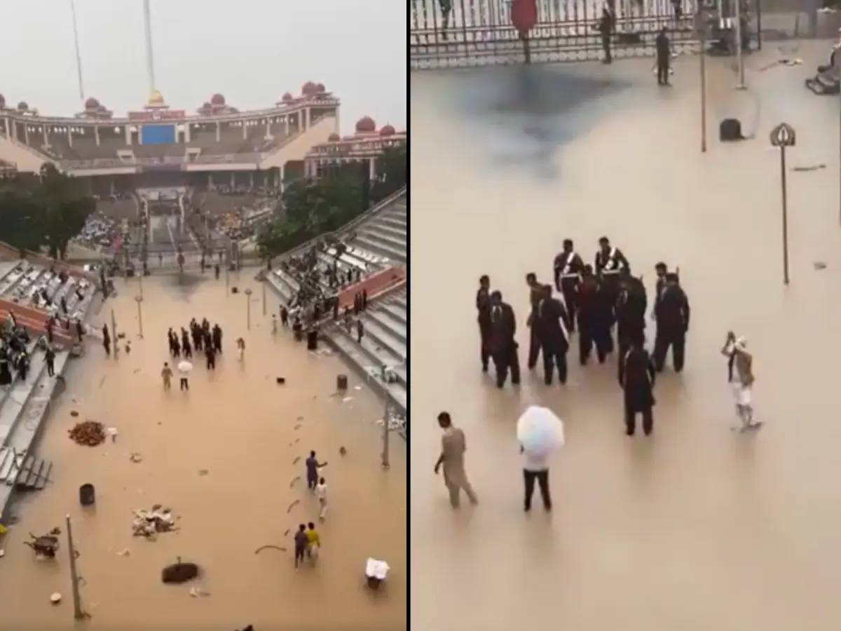 Floating garbage, ankle-deep water: Pakistani soldiers at Wagah border during Beating Retreat ceremony - Watch