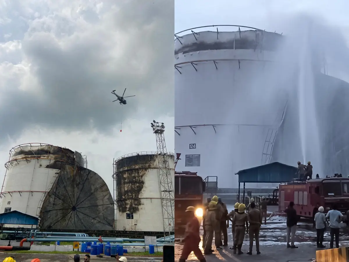 Navy helps fight fire at Visakhapatnam petrochemical facility Navy helps fight fire at Visakhapatnam petrochemical facility