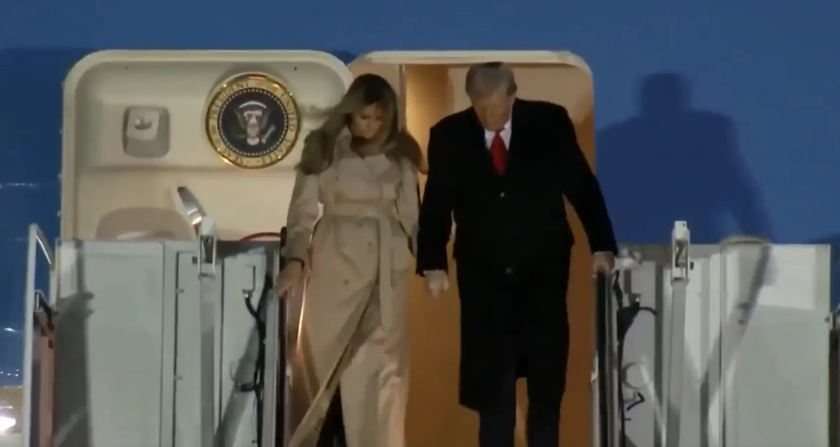 President Donald Trump and Melania land in UK for unprecedented second state visit