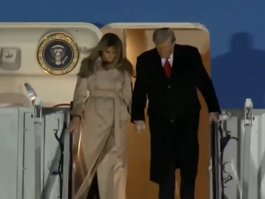 President Donald Trump and Melania land in UK for unprecedented second state visit